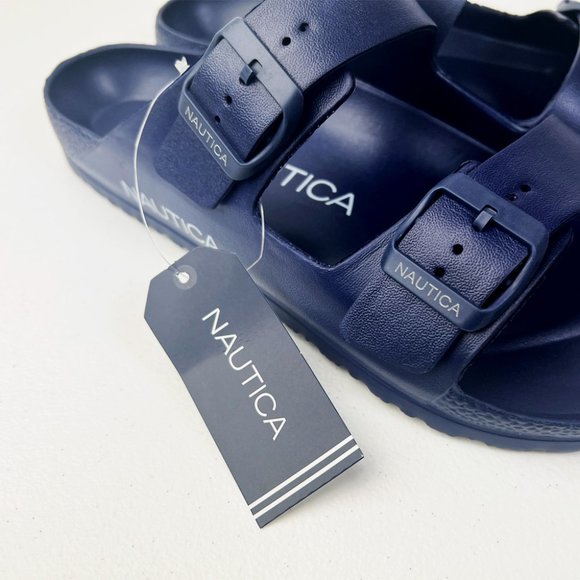 Nautica Men's Double Buckle Slide Comfort Sandal Slip-on Adjustable Waterproof - Picture 8 of 11